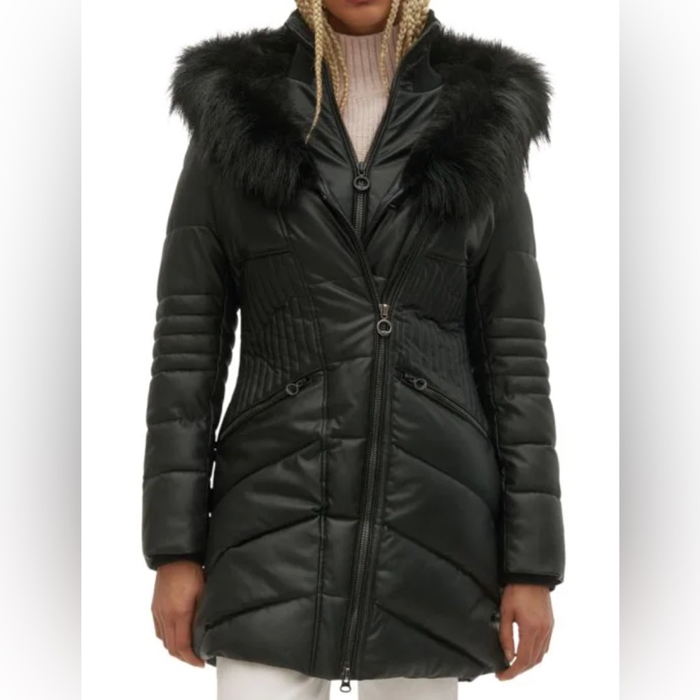 Gigi-X Vegan Leather & Faux Fur Parka